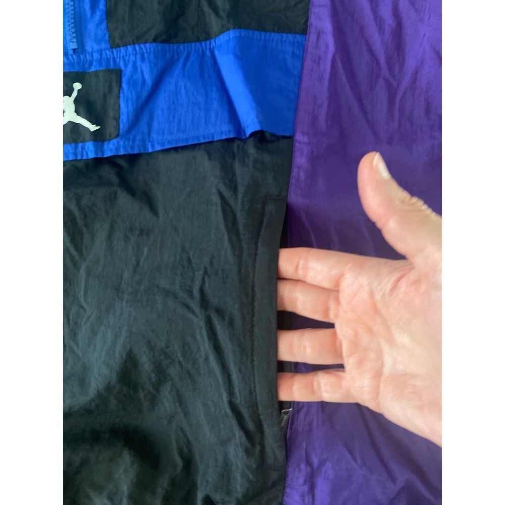 Nike Air Jordan Retro Colorblock Hooded Windbreaker Pullover Jacket Men's L - Picture 8 of 16